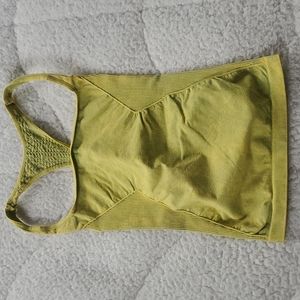 Free People Good Karma Long Tank yellow/ green